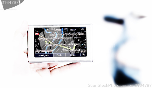 Image of Gps in a man hand.