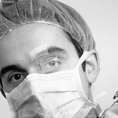 Image of Portrait of a young doctor with stethoscope.