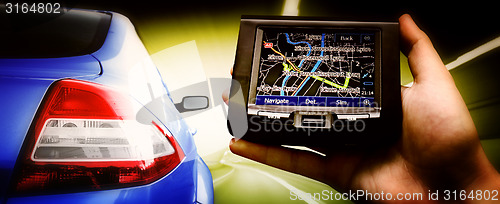 Image of Gps in a man hand.