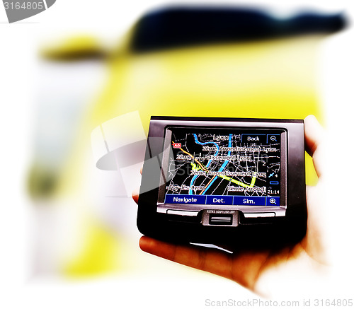 Image of Gps in a man hand.