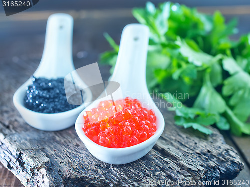 Image of red and black caviar