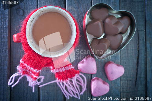 Image of candy and cocoa in cup