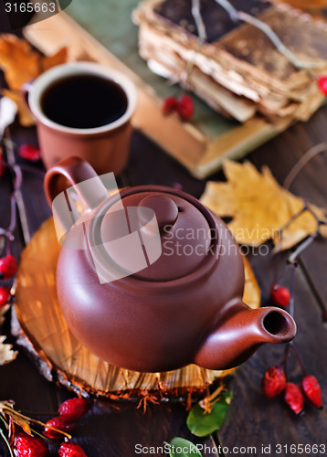 Image of fresh tea in teapot