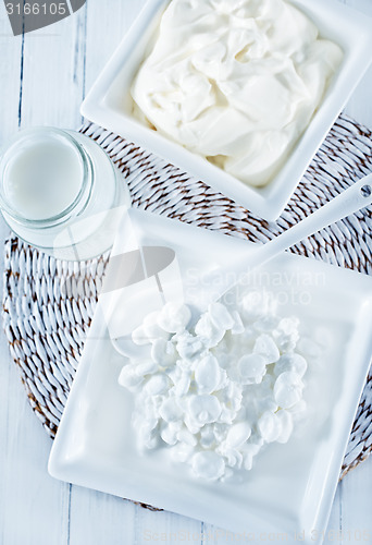 Image of cheese,milk and sour cream