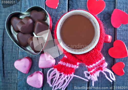Image of candy and cocoa in cup