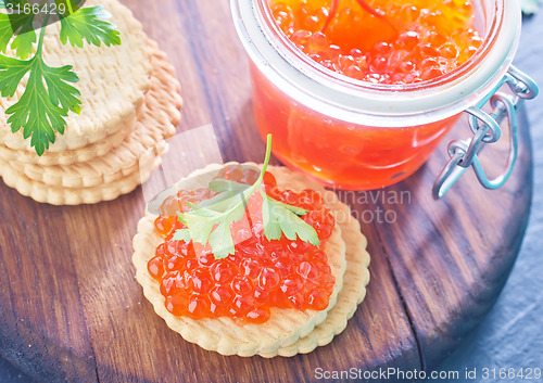 Image of red salmon caviar