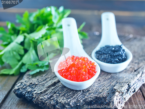 Image of red and black caviar