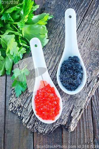 Image of red and black caviar