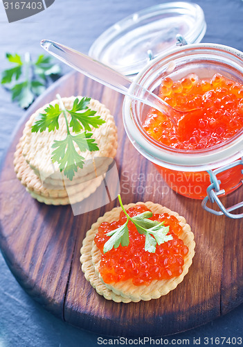 Image of red salmon caviar