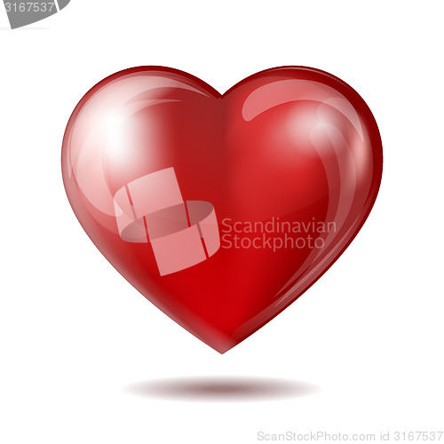 Image of Red heart icon isolated on white