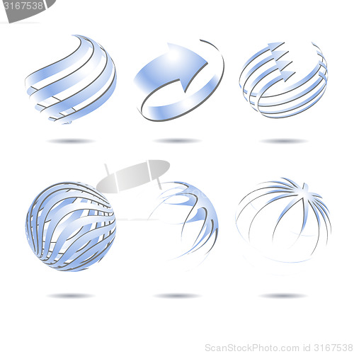 Image of Abstract sphere icons collection