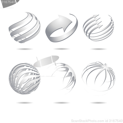 Image of Abstract sphere icons collection