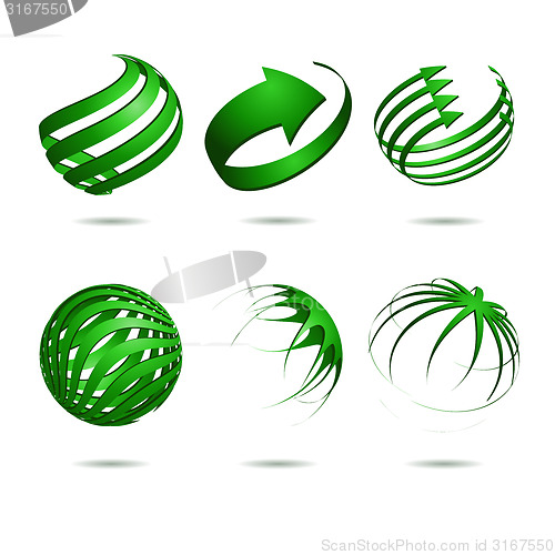 Image of Abstract sphere icons collection
