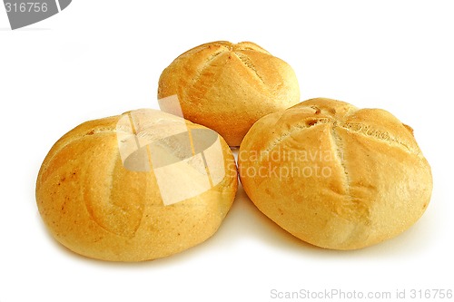 Image of Three baked rolls
