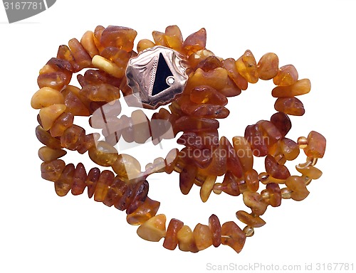 Image of amber necklace with ring