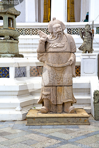 Image of beard  in the temple bangkok asia   pavement