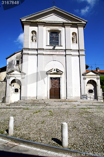 Image of sumirago  old abstract    the   wall  and church tower bell sunn