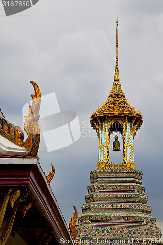 Image of  thailand asia   in  bangkok rain  bell tower    and  colors rel