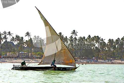 Image of beach   in z  indian ocean tanzania    sailing