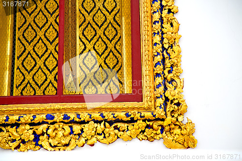 Image of window   in  gold     thailand incision of the temple 