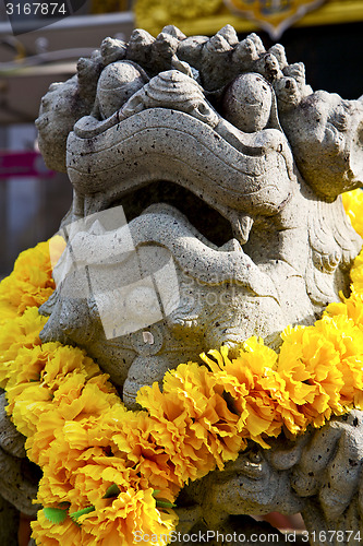 Image of demon in the temple bangkok asia  flower