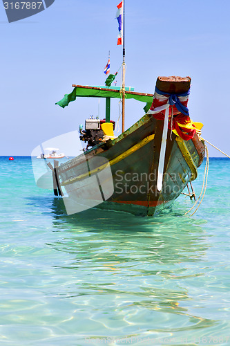 Image of boat prow asia in the  kho tao bay isle  