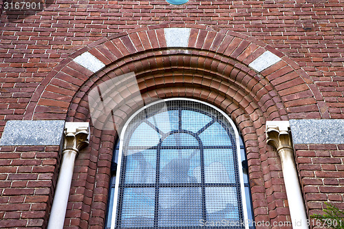 Image of rose window  italy  lombardy        cardano campo  old   church 