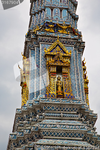 Image of  thailand  bangkok in  rain   temple   religion  mosaic