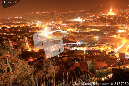 Image of Tbilisi night cityscape