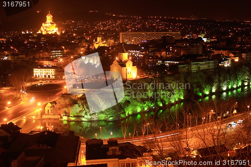 Image of Tbilisi night cityscape