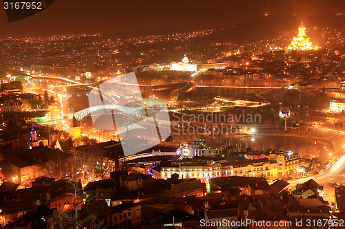 Image of Tbilisi night cityscape