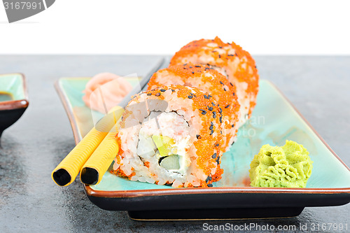 Image of California maki sushi on the table