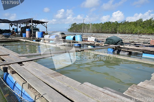 Image of Kelong, offshore platform, built predominantly with woodby fishe