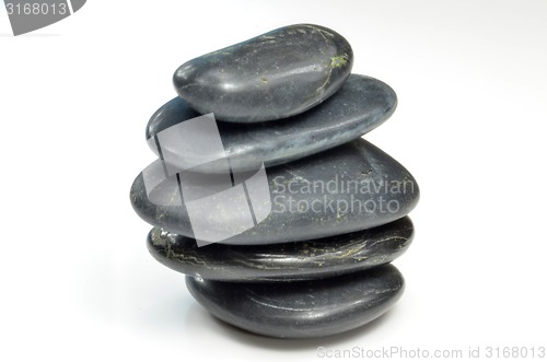 Image of Stack of black stones