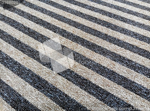 Image of Striped Carpet in blue and white color    
