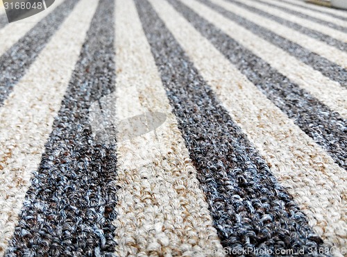 Image of Striped Carpet in blue and white color
