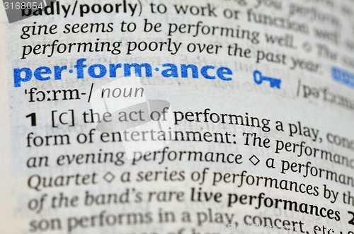 Image of Performance word on book