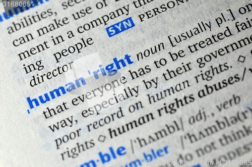 Image of Human right word on book