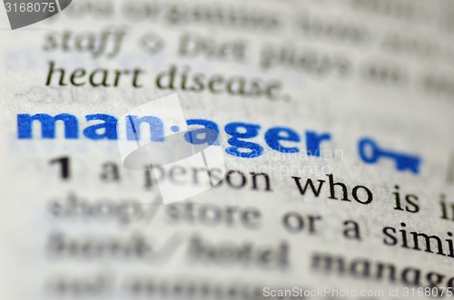 Image of Manager word on book