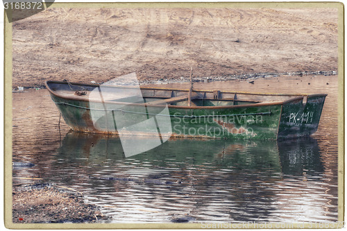 Image of Vintage postcard of boat