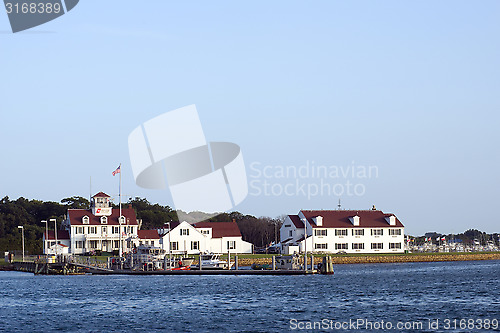 Image of editorial MONTAUK-JULY 23: The United States Coast Guard Station