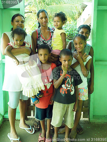 Image of editorial Nicaraguan Creole family mothers and children cousins 