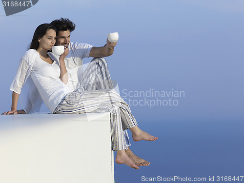 Image of happy young romantic couple have fun arelax  relax at home