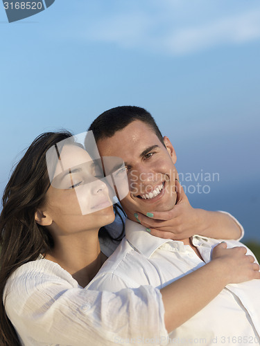 Image of happy young romantic couple have fun arelax  relax at home