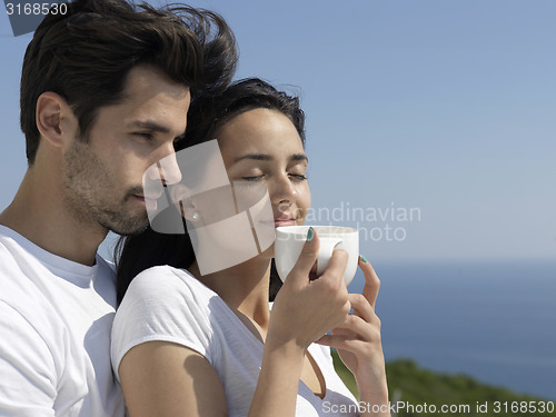 Image of happy young romantic couple have fun arelax  relax at home