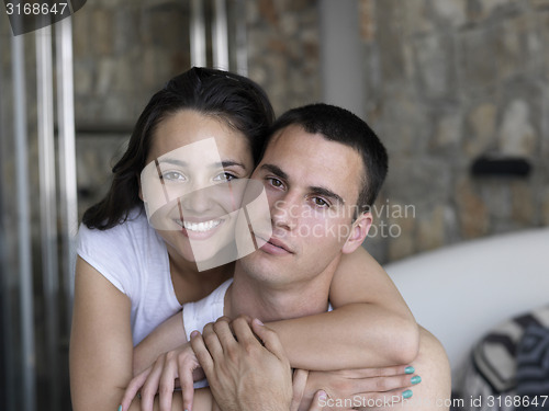 Image of couple relax and have fun in bed