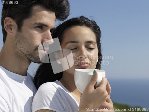 Image of happy young romantic couple have fun arelax  relax at home