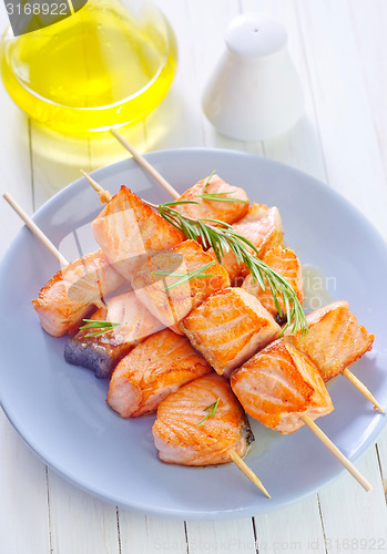 Image of salmon kebab