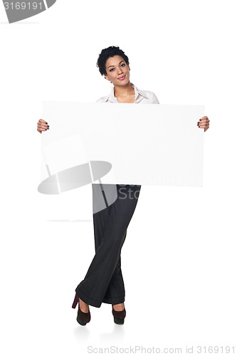 Image of Business woman with blank white board