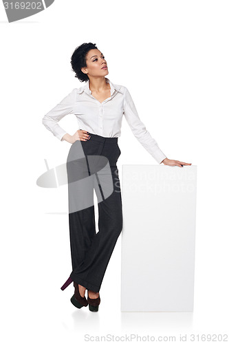 Image of Business woman with blank white board